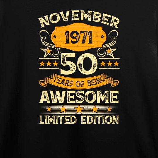 Discover Vintage November 1971 50th Birthday Long Sleeves
