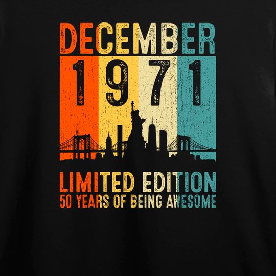 Discover 50 Year Old Awesome Since December 1971 Long Sleeves