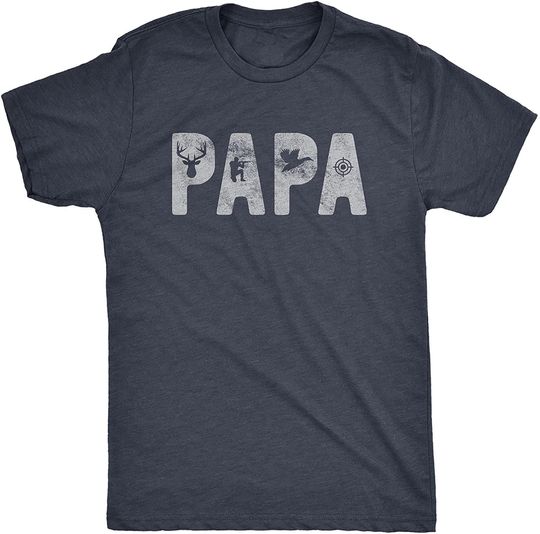Discover T-shirt Unissexo Papa Hunting Presente do Dia dos Pais
