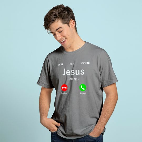 Discover T-shirt para Homem e Mulher Jesus Is Calling Cristão