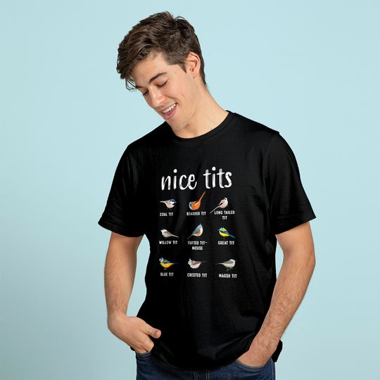 Discover T-shirt para Homem e Mulher Nice Tits Espécies de Aves