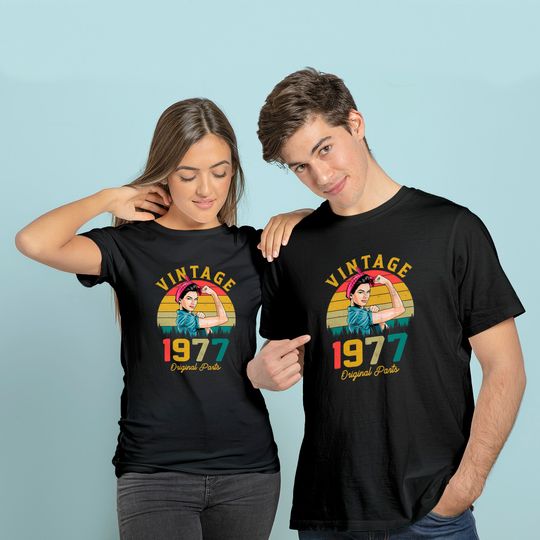 Discover Vintage 1977 Made In 1977 44th Birthday T Shirt