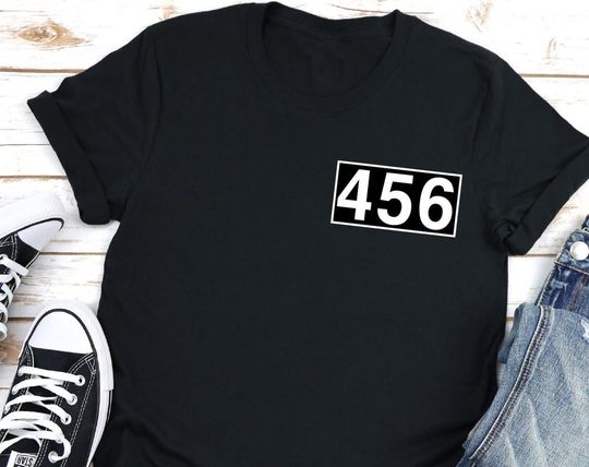 Discover T-shirt para Homem e Mulher Filme Squid Game 456
