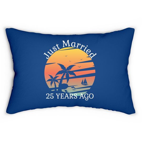 Discover 25th Wedding Anniversary Cruise Just Married 25 Years Lumbar Pillow