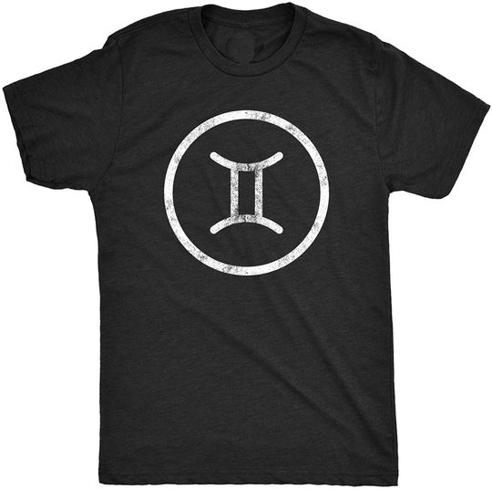 Discover T-shirt Unissexo Simples com Símbolo do Zodíaco da Constelação de Gêmeos