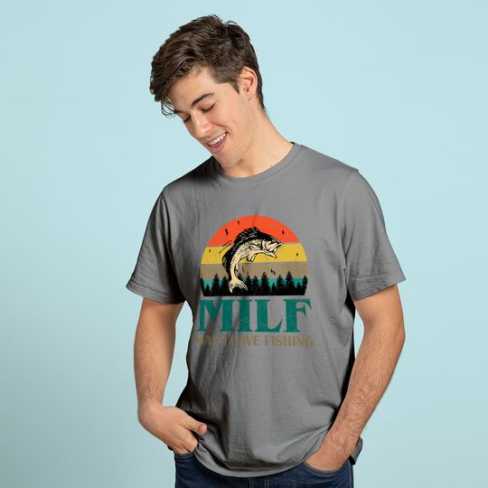 Discover T-shirt para Homem e Mulher MILF-Man Eu Amo Pescar