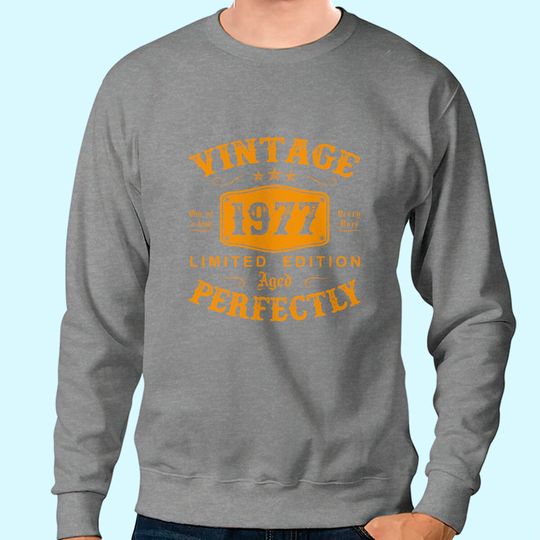 Discover 44 Year Old Birthday Gifts Vintage 1977 44th Birthday Sweatshirt