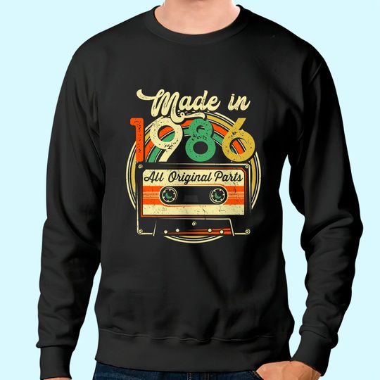 Discover Suéter Sweatshirt Made in 1986 Cassette Tape Vintage