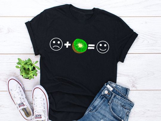 Discover T-shirt Unissexo Kiwi com Emoção Feliz