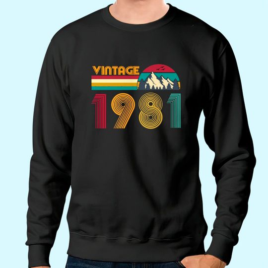 Discover 40th Birthday Gift 40 Years Old Men Women Retro Vintage 1981 Sweatshirts