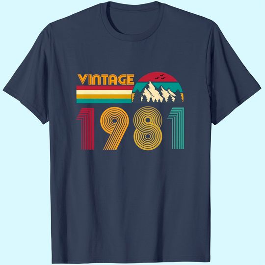 Discover 40th Birthday Gift 40 Years Old Men Women Retro Vintage 1981 T shirt
