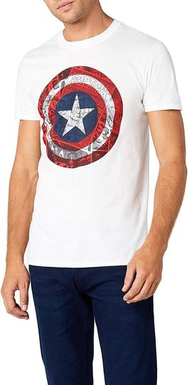 Discover T-shirt para Homem Capitão América Shield