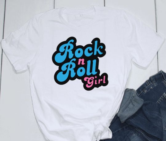 T-shirt para Mulher com Rock N Roll Girl