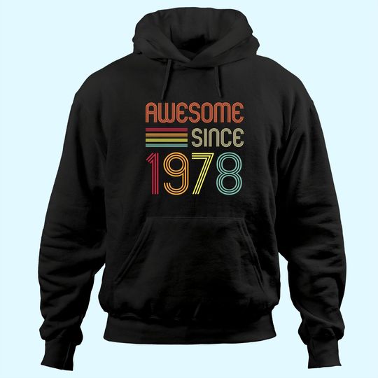 Discover Awesome Since 1978 43rd Birthday Retro Hoodie