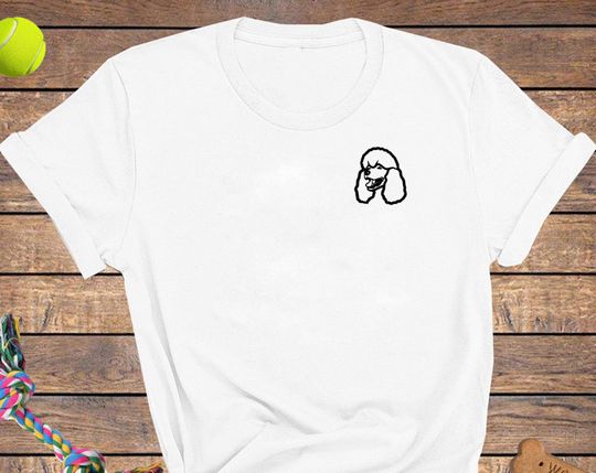 T-shirt para Homem e Mulher com Estampa de Cão Poodle