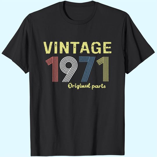 Discover 50th Birthday Gift T Shirt for Women Vintage 1971 Funny 49th Birthday Greeting Party Cute Casual Tops