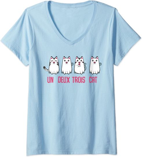 Discover T-shirt de Mulher Un Deux Trois Cat Gola V