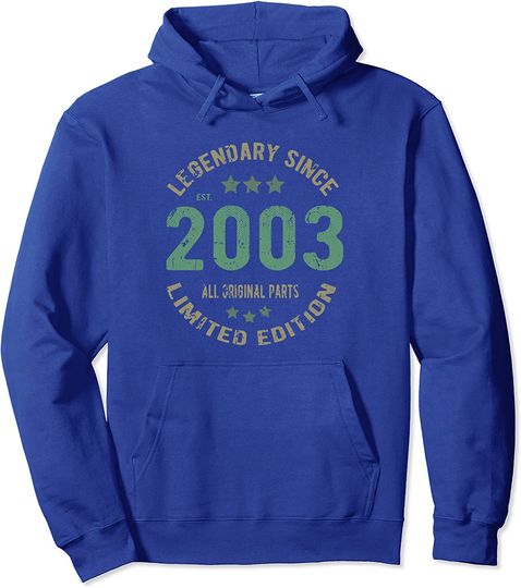 Discover 18 Years Old Bday Legend Since 2003 - Vintage 18th Birthday Pullover Hoodie
