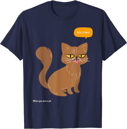 Discover T-shirt Unissexo Gato e Vida É Difícil