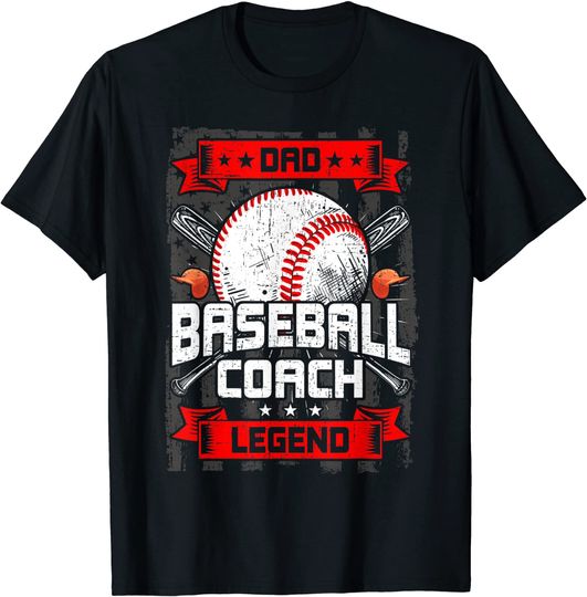 Discover Dad Baseball Coach Legend Baseball Lover T-Shirt