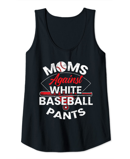 Discover Womens Moms Against White Baseball Pants Sport Lover Mothers Day Tank Top