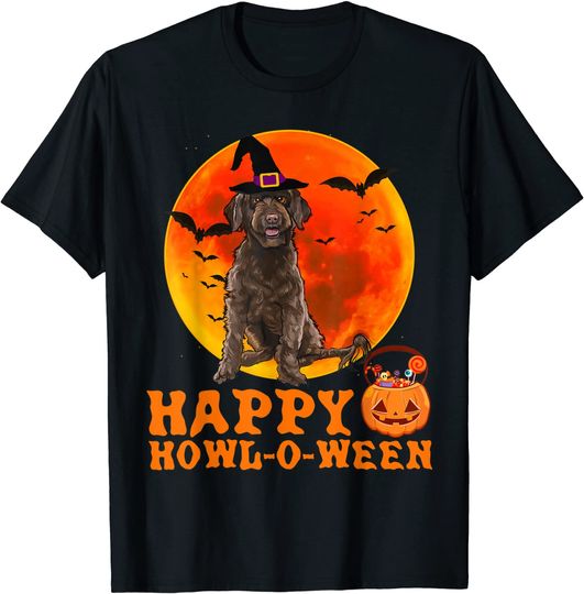 Discover Camisete Unissex com Cão Happy Halloween