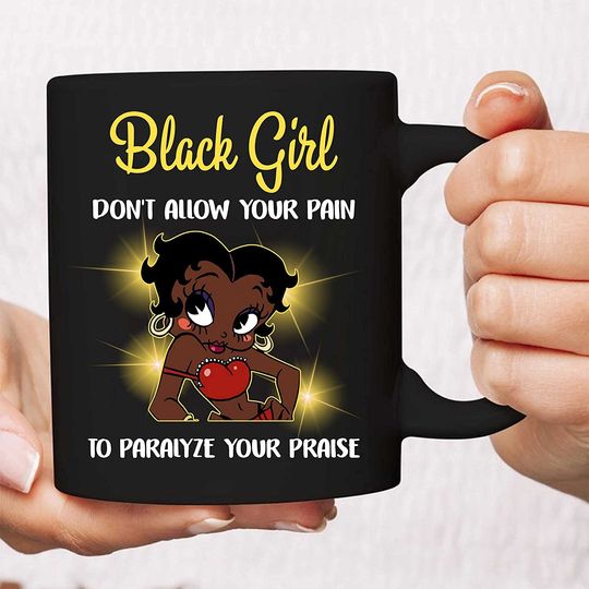 Girl power shirt, Betty Boop Mug, Black Girl Magic Mug, Melanin Mug, Black queen mug, Afro girl mug, Afro American Mug