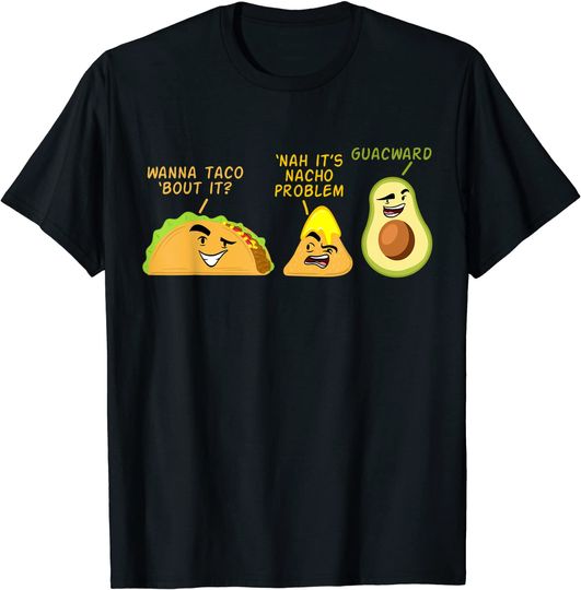 Discover T-shirt Unissexo com Taco, Nacho e Avocado
