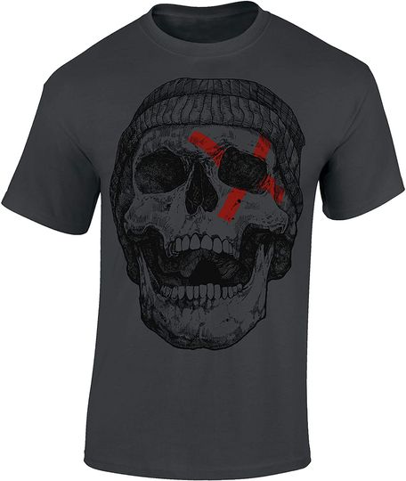 Discover T-shirt de Homem com Crânio cujo Um X num Olho