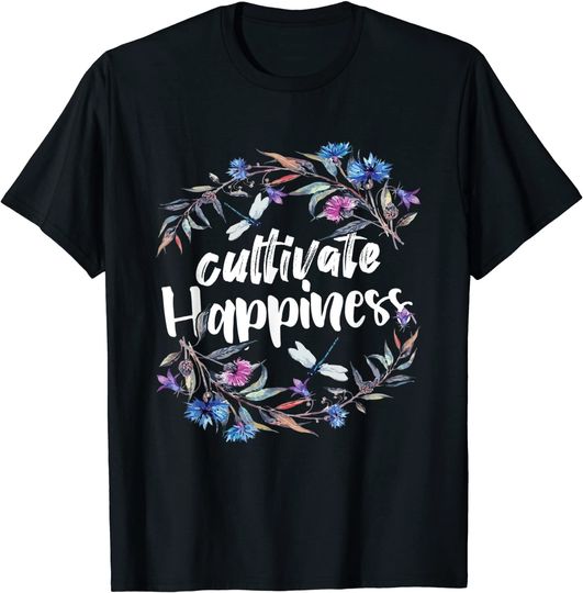 Discover T-shirt para Homem e Mulher Cultivate Happiness