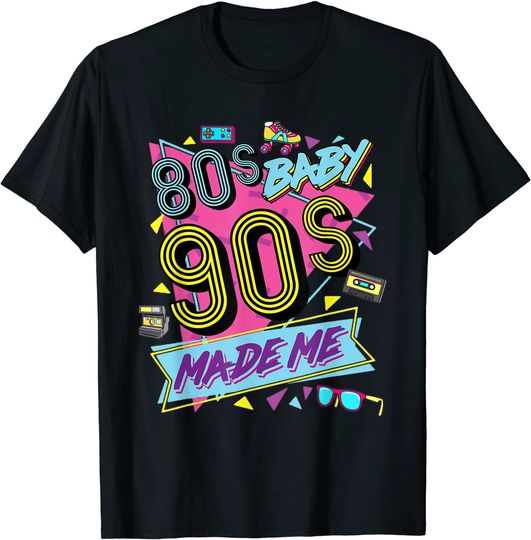 Discover Vintage 1980s 80's Baby 1990s 90's Made Me Retro Nostalgia T Shirt