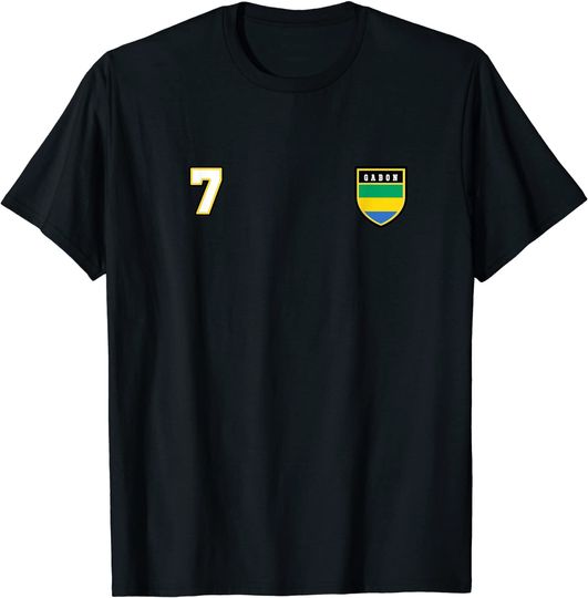 Discover Gabon Number 7 Soccer Flag Football # seven Gabonese T-Shirt