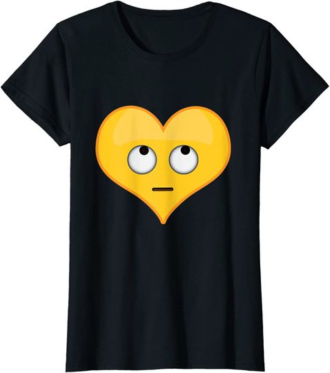 Discover T-shirt de Mulher Emoji de Coração Sarcástico