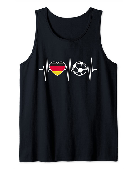 Discover Germany Soccer Shirt Funny Soccer Fan Heartbeat German Tank Top