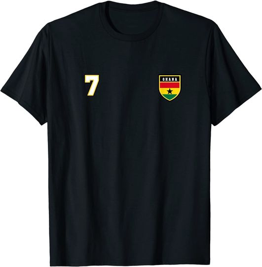 Discover Ghana Number 7 Soccer Flag Football # seven Ghanaians T-Shirt