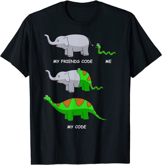 Discover T-shirt Unissexo Dinossauro do Programador