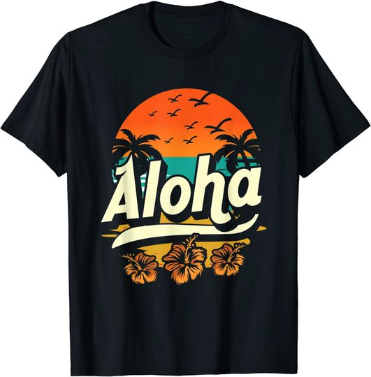 Discover T-shirt Unissexo Aloha Hawaii Férias de Verão