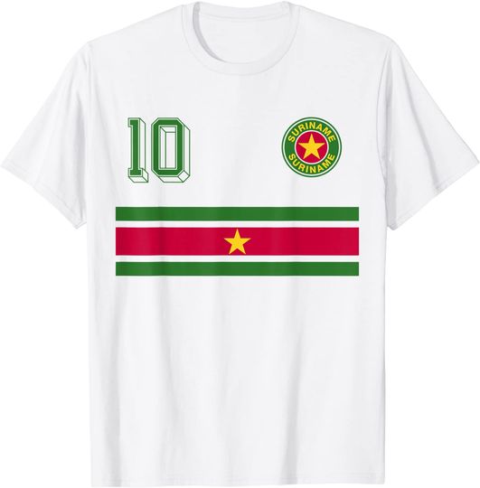 Discover Retro Suriname Soccer Jersey Football Voetbal Nummer 10 T-Shirt