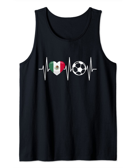 Discover Mexico Soccer Shirt Funny Soccer Fan Heartbeat Mexican Tank Top