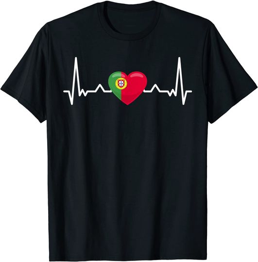 Discover T-shirt Unissexo Batimento Cardíaco com Portugal