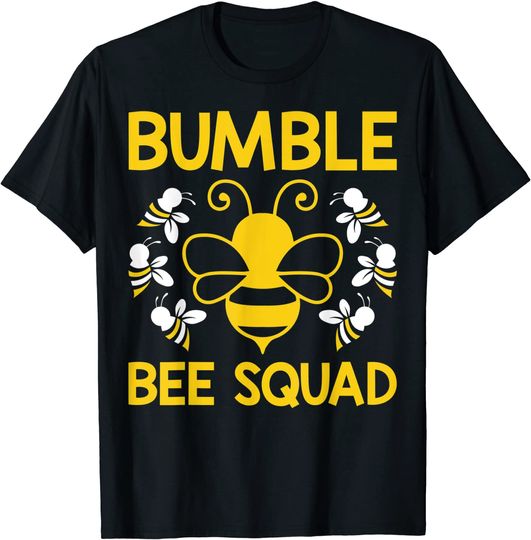 Discover T Shirt Camiseta Unissexo Manga Curta para Família ou Amigo Bumble Bee Squad