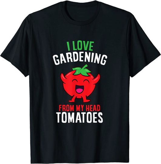Discover T-shirt Unissexo com Tomate Eu Amo Jardinagem