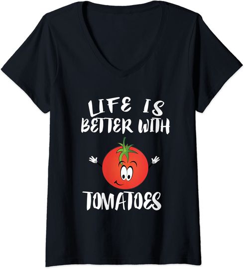 Discover T-shirt de Mulher de Manga Curta Life Is Better With Tomatoes