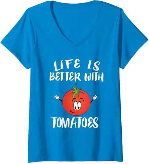 Discover T-shirt de Mulher de Manga Curta Life Is Better With Tomatoes