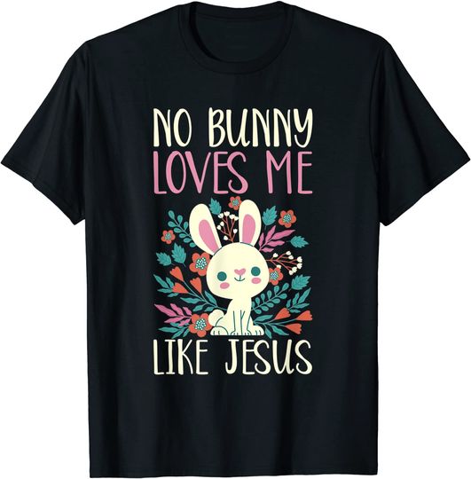 Discover T-shirt Unissexo com Coelho Cristão No Bunny Loves Me Like Jesus