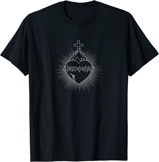 Discover T-shirt Unissexo com Sagrado Coração de Jesus