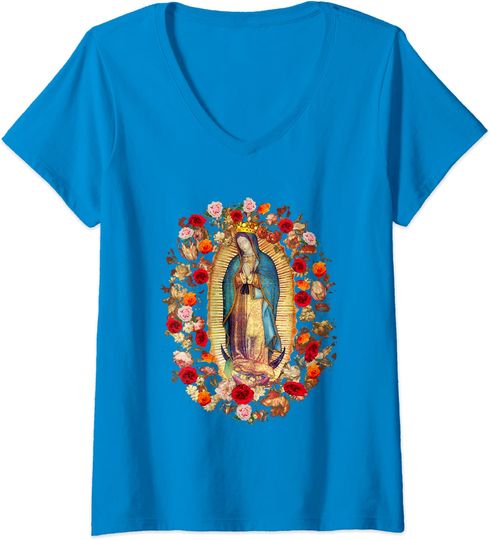 Discover T-shirt de Mulher Nossa Senhora de Guadalupe Virgem Maria Católica