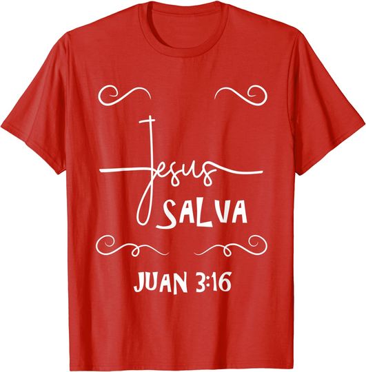 Discover T-shirt Unissexo Joan 3 16 Jesus Salva Presentes Cristãos
