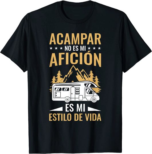 Discover T-shirt Unissexo com Acampamento de Autocarro RV Acampar É o Meu Modo de Vida