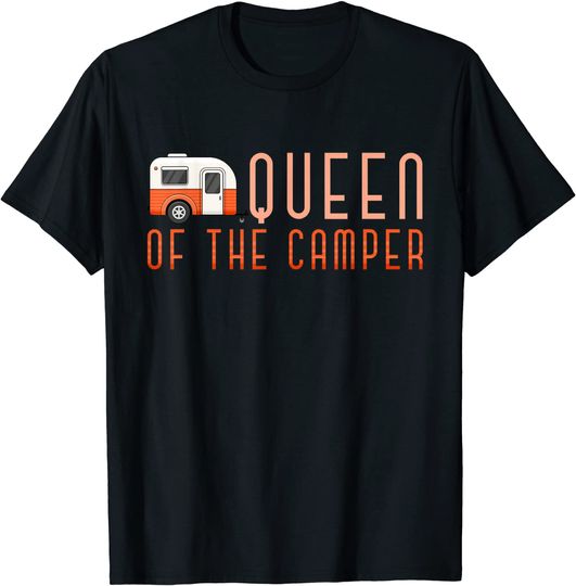 Discover T-shirt Unissexo Acamapamento com Autocarro Queen Of The Camper